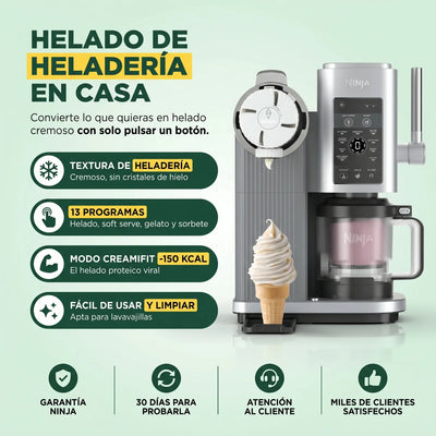 Ninja CREAMi Scoop & Swirl – Helados, Soft Serve y Sorbetes de Heladería en tu Cocina